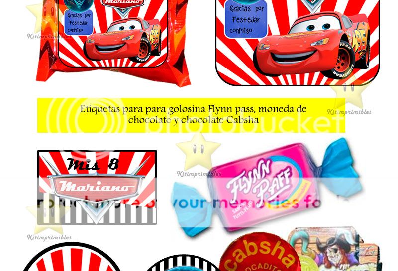 Kit Imprimible Candy Bar Golosinas De Cars Tita Yapa Y Mas kit